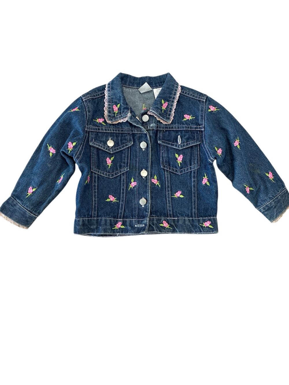 Vintage Kids Play Denim Floral Jacket